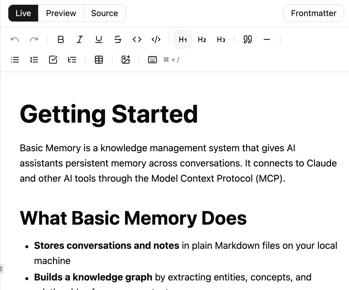 Web editor with editor modes