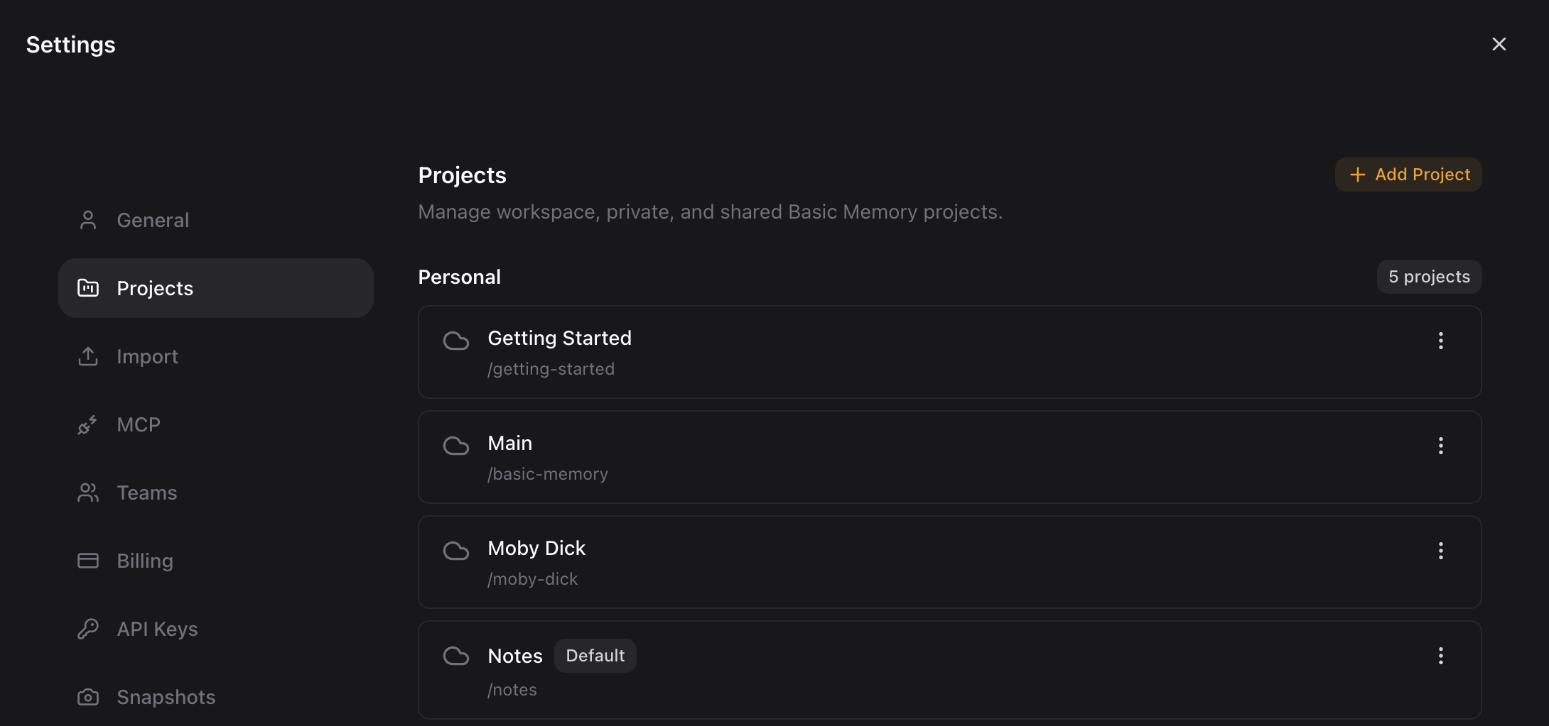 Manage projects