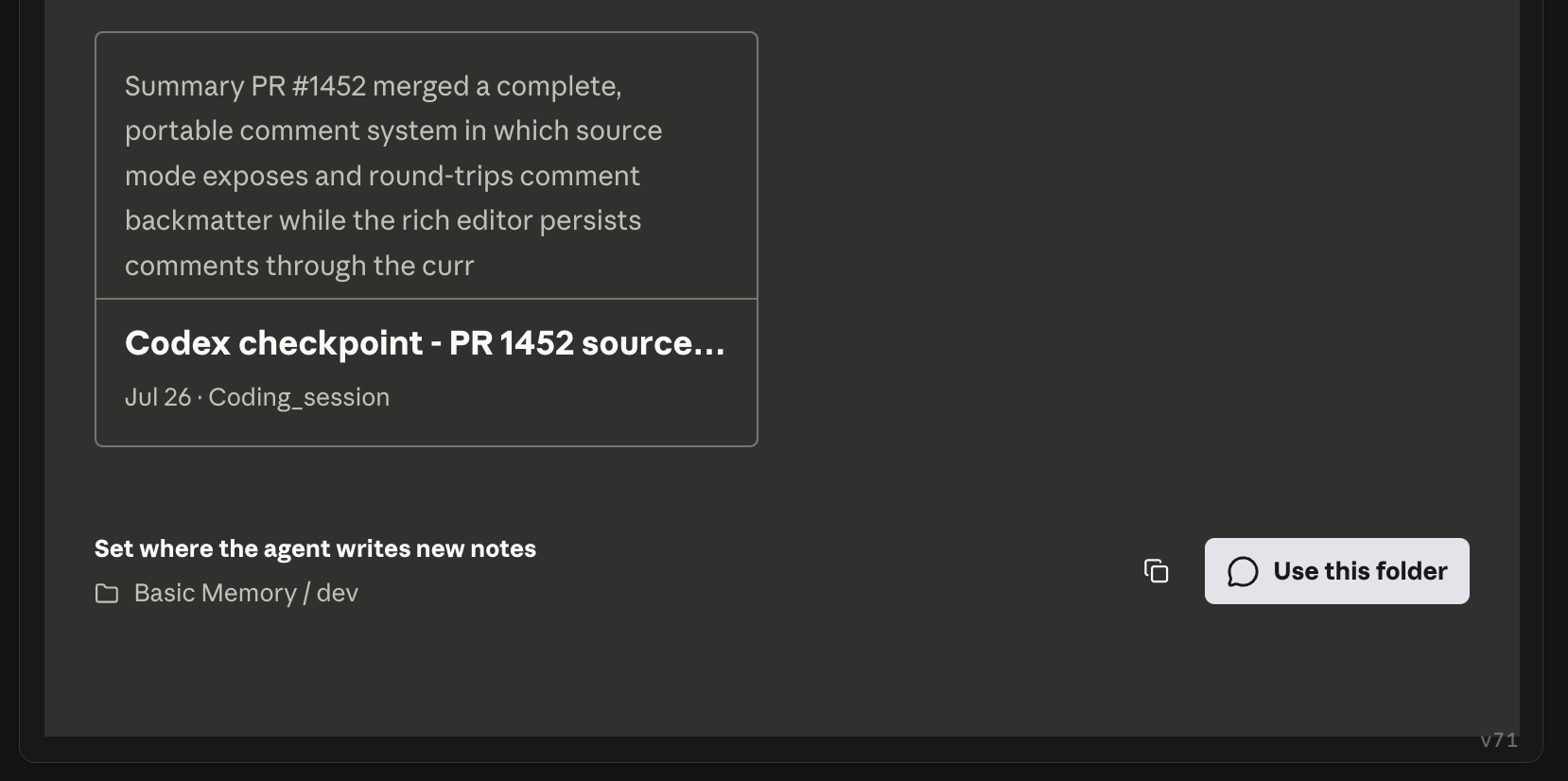 The Use this folder button before a writing location is selected in Pocketbook