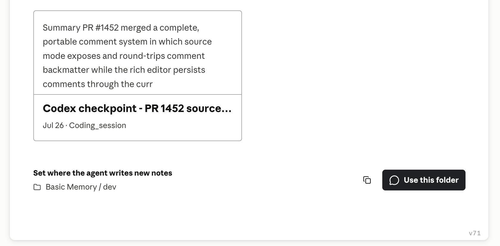 The Use this folder button before a writing location is selected in Pocketbook